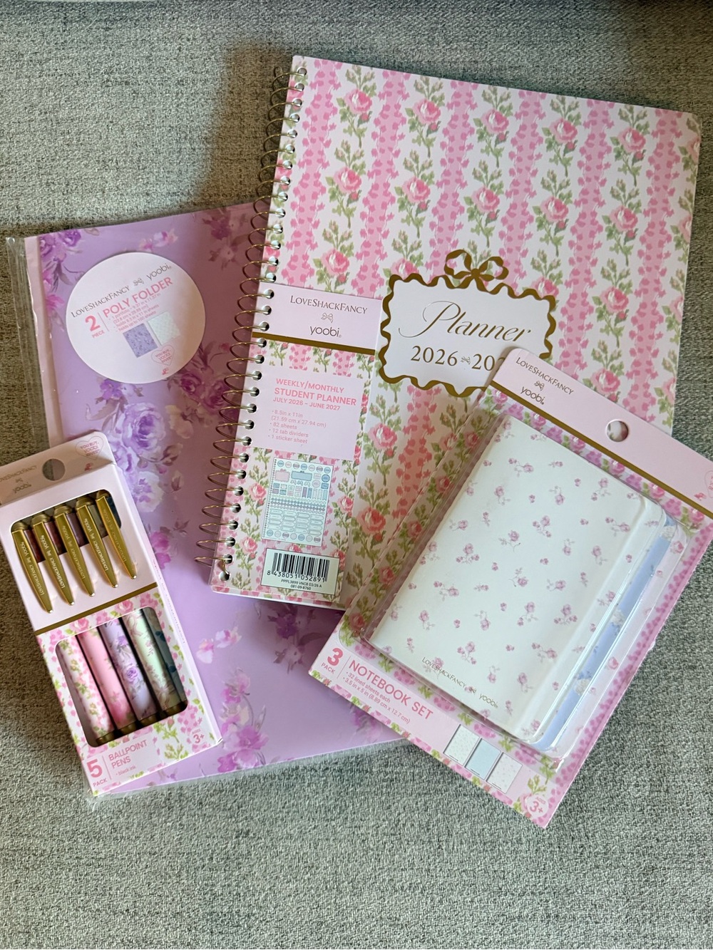 LoveShackFancy Bundle- Planner Folders Mini Notebooks and Pens